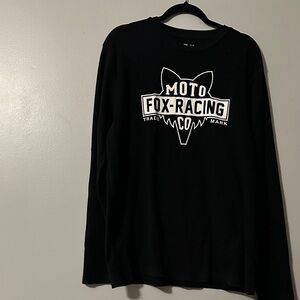 Fox Moto Black waffle knit Long Sleeve Tee